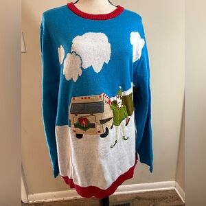 Alex Stevens Christmas sweater chunky embroidered RV travel XXL